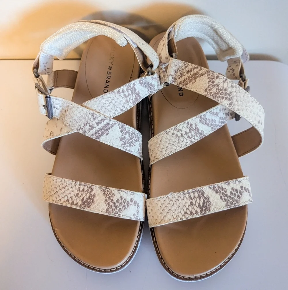 Lucky Brand Snake Print Sandals - Picture 2 of 3
